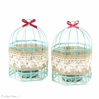 Rustic baby shower decorations, Sky Blue Bird Cages, Baptism Confirmation, Tealight Candle Holder, Newborn baby gift, Baby shower gift